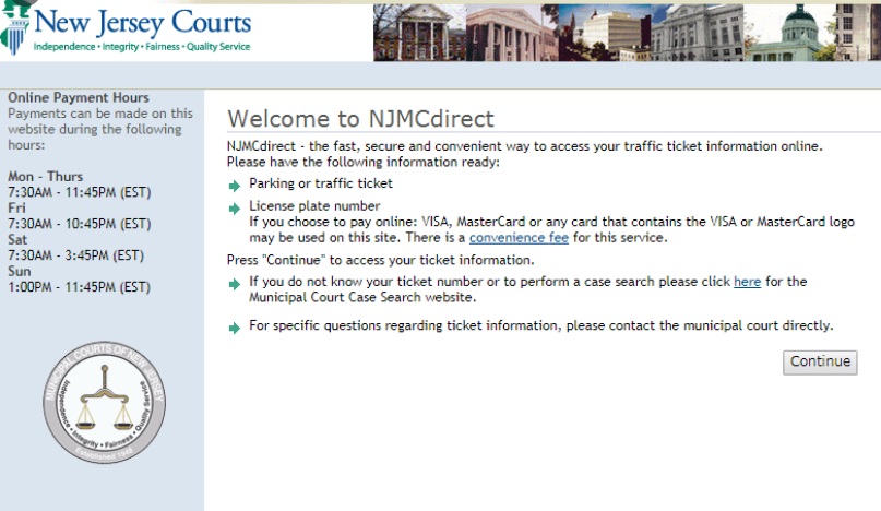 Pay New Jersey traffic ticket Online